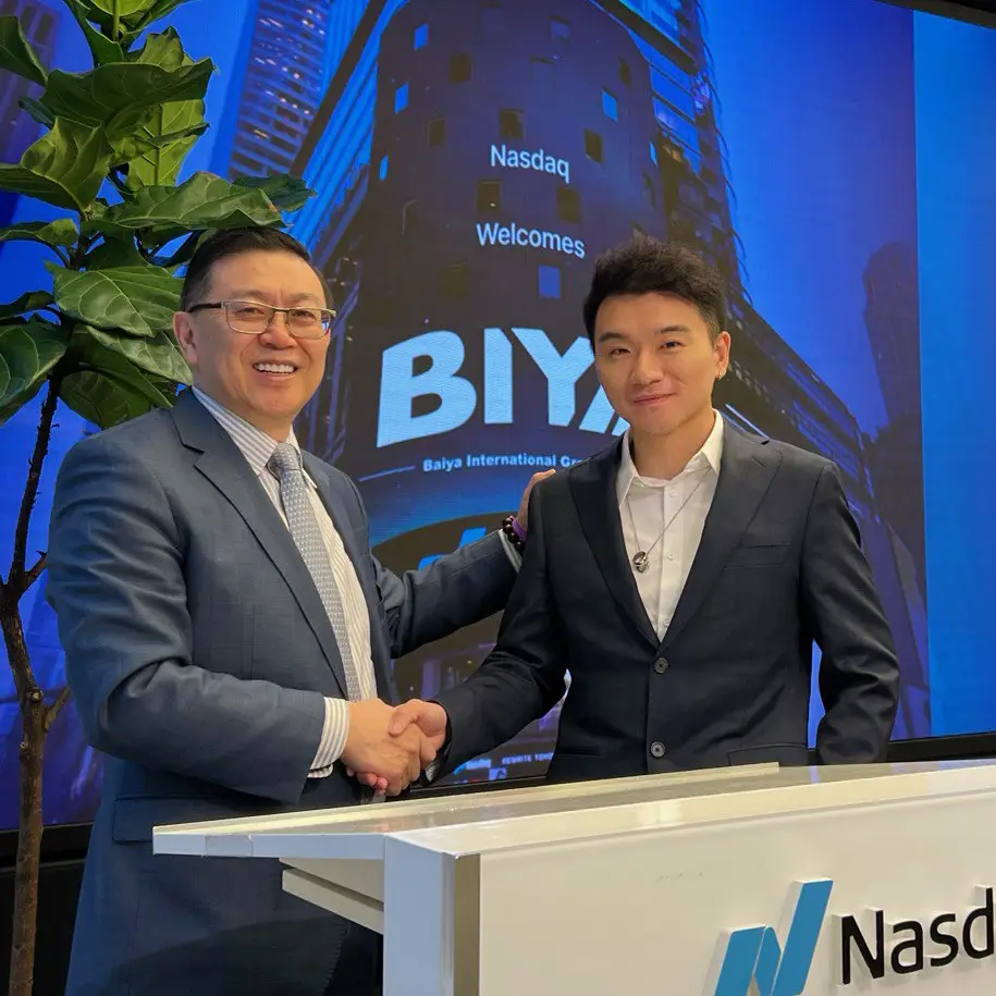 Bowie Zhang, an owner of Bowie Corporationn, with a founder of Baiya International Group Inc. open Nasdaq session